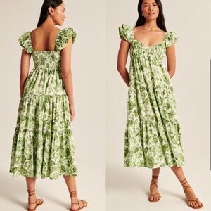 ABERCROMBIE Flutter Sleeve Maxi Dress